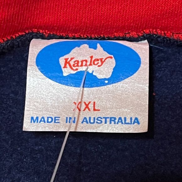 NWT Kanley Australia Quarter Zip Sweatshirt Red White Blue Made in Australia XXL - Picture 4 of 8